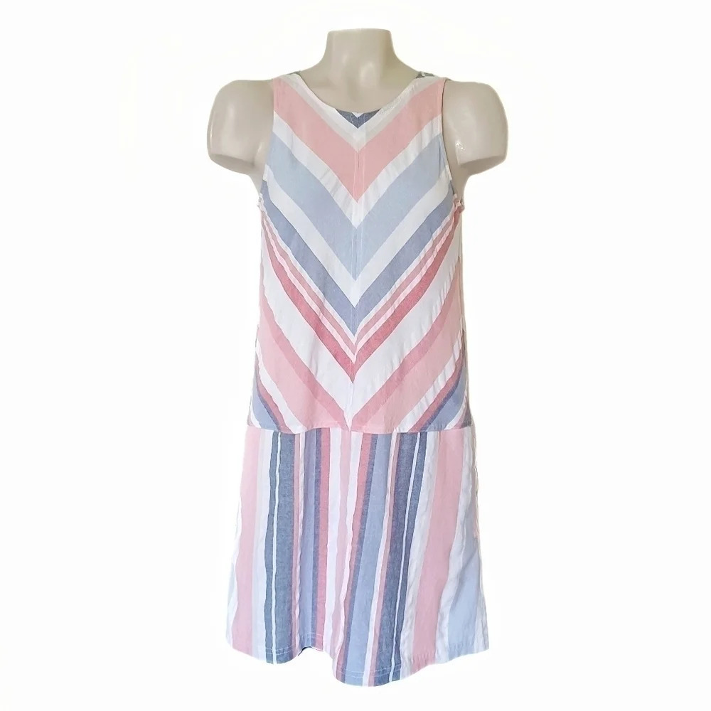 COPPER Key Linen Cotton Drop Waist Dress Cottagecore S